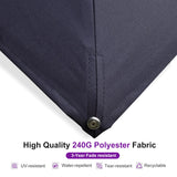 PURPLE LEAF Patio Umbrella 9' x 12' 360° Rotation, Wood Grain, Navy Blue