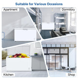 15.0 Cu.Ft Deep Freezer, Large Chest Freezer for Families with Removable Basket& 8 Adjustable Thermostat, Energy Saving Freezer Front Drain Free Standing Top Open Door for Home, Kitchen, White