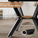42"-58" Extendable Oval Dining Table for 4-6, Kitchen Round Table with Hidden Leaves & Storage Shelf, Space Saving Modern Design with Sturdy Metal Legs for Kitchen, Dining Room & Small Apartments