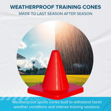 LVL10 Pro Training Cones - 6" Soccer Training Cones for Sports - for Basketball, Football, Basketball and Agility Drills - Soccer Field Markers that Won't Crack, Slide or Fly