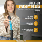 BLUJAYE 2 in 1 Paper Towel Holder with Spray Bottle - Matte Black Paper Towel Holder Countertop & Spray Bottle - Rust-Resistant Metal Base Standing Paper Roll Mount for Kitchen, Bathroom & Garage