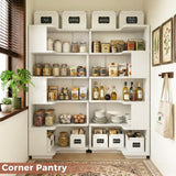 Besiost Corner Book Shelf, 6-Shelf Corner Bookshelf for Small Corner Spaces, L-Shape Bookcase