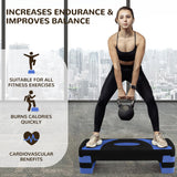 BalanceFrom Aerobic Step Platform Trainer with Adjustable 3-Level Risers, 400 Pound Weight Capacity – Non-Slip Exercise Stepper for Cardio, Strength, and Fitness Workouts at Home or Gym