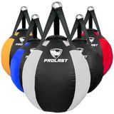 PROLAST Wrecking Ball Heavy Punching Bag for Adults, Hook and Uppercut, Body Snatcher, Boxing, MMA, Muay Thai Training Equipment, Filled, 65 lbs, Rhino White
