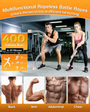 VividPulse Pink 2PCS Weighted Ropeless Battle Ropes for Home Gym - Portable & Quiet Training Rope for HIIT, Strength & Low-Impact Cardio - Full Body Workout Equipment for Men & Women