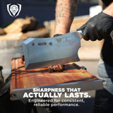 Dalstrong Obliterator 9" Meat Cleaver — 6mm Thick, 2.9 lbs, 7CR17MOV Carbon Steel (60 HRC), Full-Tang G-10 Handle — For BBQ Pitmasters, Home Butchering & Heavy Prep — Wood Stand Included