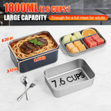 Akhia 7.6 Cups Cordless Electric Lunch Box for Adults, 8000mAh Rechargeable Lunch Box with Automatic Heating, Gray Cordless Heated Lunch Box for Office/Outdoor/Truck Gifts Fathers Day for Dad Husband