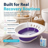 Pochik Electric Sitz Bath for Toilet Seat, Collapsible Portable Soaking Tub for Hemorrhoids and Postpartum Care, Automatic Flushing Sitz Bath Basin with Adjustable Flow - Purple