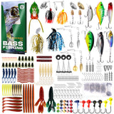 FONMANG 322-Piece Fishing Lures Kit - Buzz Bait/Spinner Baits/Jig/Frog, Fishing Tackle Box with Tackle Included, Soft Bait/Hooks/Weights, 2024 Fishing Gear Lure Kit Gift for Men Freshwater Bass Trout FONMANG