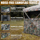 Hunting Blind for 3-4 People, 288 Degree See Through Hunting Ground Blind with Silent Zipper Pop Up Ground Blinds Portable Resilient Hunting Tent for Deer Hunting Hunthor