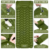 Sleeping Pad, Ultralight Inflatable Sleeping Pad for Camping, Built-in Pump, Ultimate for Camping (Green) MOXILS