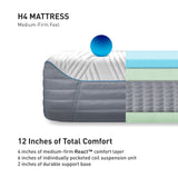 Bedgear H4 Performance Queen Mattress - Hybrid Memory Foam Mattress, Medium Firm - Adaptive React Foam for Comfort, Instant Cooling by Ver-Tex Technology