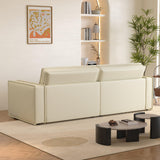 NessCarsti 95" Beige 3-Seater Sofa Couch with High Resilience Cushions