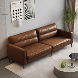 NessCarsti 86" Mid-Century 3-Seater PU Leather Sofa with High-Density Foam