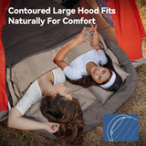 MEREZA Mummy Double Sleeping Bag for Adults with Pillow Cold Weather 0 Degree 2 Person Sleeping Bag for Couples Family Camping
