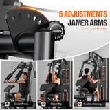 GOIMU Home Gym, M1 Workout Station with 140LBS Weight Stack, Multifunctional Home Gym Equipment with Pulley System for Full Body Strength Training, 54lbs Adjustable Dumbbells