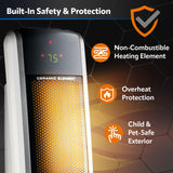 Oscillating Digital Ceramic Tower Heater for Large Rooms, with Adjustable Thermostat, Timer and Remote Control Lasko