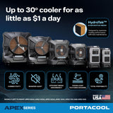 Portacool Apex 500 (PACA05001A1) – Wi-Fi Enabled High Velocity Portable Evaporative Cooler for 500 sq. ft. with up to 55-foot Reach, Oscillating Louvers, Programable, 13 Gallon Reservoir, Variable Spd