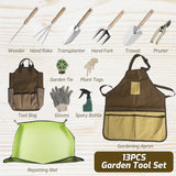 13-Piece Garden Tools Set with Tote Bag & Apron, Repotting Mat - Stainless Steel Heavy Duty Planting Kit