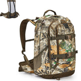 TR Hunting Backpack Internal Frame, Waterproof Hunting Pack with Rain Cover, 2200cu Realtree Edge Camo Hunting Daypack for Rifle Bow Gun TR