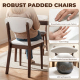 5-Piece Dining Table Set for 4, Mid-Century Modern Kitchen Table and Chairs with Padded Seats and Backrests