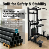 Commercial Dip & Chin Assist Machine with 220LBS Counterweight, Pull Up Assist Station Upper Body Workout Equipment with Adjustable Handles, Multi-Grip Chin Up Bar for Home Gym or Rehabilitation