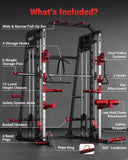 GarveeLife Smith Machine Home Gym All in One, 2200LBS Squat Rack Power Cage
