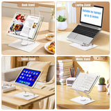 HAUTOCO Acrylic Book Stand, Adjustable Book Holder with 360° Rotating Base