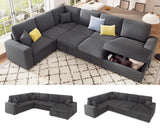 VanAcc 130" Sofa Bed, Sectional Sleeper Sofa, Pull Out Couch with Storage