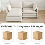 78'' Modular Sectional Cloud Couch with Movable Ottoman