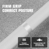 RitFit Elite 7ft Olympic Barbell, Robust 45lb Barbell for Weightlifting and Powerlifting, Superior Olympic Bar with Exceptional 500lbs Load Capacity, Weight Bar for 2” Standard Plates Sliver/White