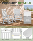 Outdoor Rocking Chairs Set of 2,Oversized Rocking Chair,All Weather