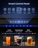 24 Inch Beverage Refrigerator, 180 Can Under Counter Fridge, Stainless Steel Beer Fridge (Black)