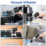 Honlibey 8Kpa Mini Handheld Vacuum Cleaner,120W High Power Cordless Car Vacuum, 2 in 1 Keyboard Vacuum & Air Duster with LED Light & Multi-Nozzles for Car, Computer, Sewing Machine