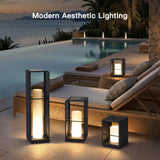 MVBT 28.7" Tall Outdoor Floor Lamp, Large Solar Lantern Waterproof, 3000K Solar Floor Lamp, Outdoor Lanterns for Porch, Patio Lights Solar Powered Free Standing for Yard Deck Garden Pathway Walkway