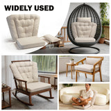 Wingback Rocking Chair Cushion with Neck Pillow High-Density Foam Indoor Rocker Pads with Non-Slip Bottom