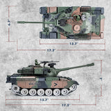 Supdex RC Tank, 1:18 Alloy Metal US M60 Remote Control Army Model Toys, 2.4Ghz RC Vehicle with Realistic Smoke, Sound and Lights, Military Tank That Shoots BBS for Adults and Kids