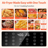 Beelicious 5.8QT Large Air Fryer, 12-in-1 Digital Airfryer with View Window, 40+ Recipes, Flavor-Lock Tech, Dishwasher Safe, Nonstick, Shake Reminder, Compact, Quiet. Black
