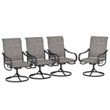 MFSTUDIO Swivel Patio Dining Chairs Set of 4, Brown Textilene Fabric