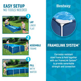 Bestway Steel Pro 13 Foot x 32 Inch Rectangular Above Ground Outdoor Pool Steel Framed Vinyl Swimming Pool with 1,506 Gallon Water Capacity, Blue