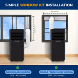 SereneLife 10,000 BTU Portable Air Conditioner, 115V Compact Room Air Conditioner with Dehumidifier & Fan, Window Mount Kit Included, Mini AC Unit for Bedroom, Office, or Home, Black