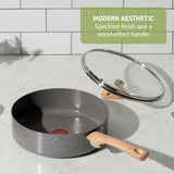 T-fal Revive Ceramic Cookware Sets, Pots and Pans Set Nonstick, (12 pieces), Ceramic Non stick Coated, Frying Pan, Oven Safe Up To 350°F, Grey Granite