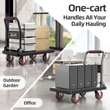 Foldable Push Cart Dolly | 760 lbs. Capacity Moving Platform Hand Truck | Heavy Duty Space Saving