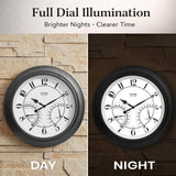 Pytha Sight 24 Inch Outdoor Clocks Waterproof, Large Easy-to-Read Illuminated Outdoor Wall Clock with Smart Light Sensor, Silent Large Outdoor Clock for Patio, Pool,Porch,Garden,Backyard