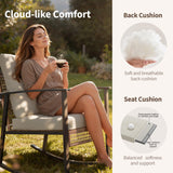Deersky 4 Piece Outdoor Patio Furniture Set, All-Weather Modern PE Wicker Rattan Conversation Set with 4" Cushions for Comfortable, Easy to Assemble, Cream White
