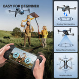 Drone with Camera 1080P HD FPV Foldable Mini Drone for Beginners Kids Adults, Drone with One Key Take Off/Landing, Gesture Selfie, Altitude Hold, 3D Flip, Easy to Fly, 2 Batteries, Toys for Boys Girls