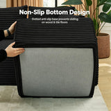 115" Boneless Couch for Living Room, U-Shaped Sectional Cloud Sofa-Black