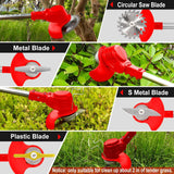 21V Cordless Weed Wacker with Wheels, 3-in-1 String Trimmer/Lawn Edger/Brush Cutter, 2x2.0Ah Battery & 3 Blades, Adjustable Height, Lightweight & Easy for Thick Weeds & Small Yards – Homeowner