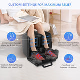2 in 1 Foot Massager Machine & Ottoman Rest, Shiatsu Foot and Calf Massager with Heat, Kneading, Vibration, Compression Massagers for Feet, Ankle, & Leg COMFIER