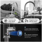 FORIOUS Black Touchless Kitchen Faucet with Soap Dispenser, Motion Sensor Activated Smart Sink Faucet with Pull Down Sprayer Single Handle Hands Free Contemporary for Bar & Prep Sinks, Camper RV